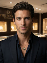 Load image into Gallery viewer, 14k Yellow Gold &amp; 42-Diamond Tahitian Ocean Sun Ray Pendant