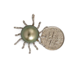 Load image into Gallery viewer, 14k Yellow Gold &amp; 42-Diamond Tahitian Ocean Sun Ray Pendant