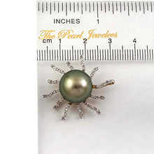 Load image into Gallery viewer, 14k Yellow Gold &amp; 42-Diamond Tahitian Ocean Sun Ray Pendant
