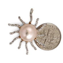 Load image into Gallery viewer, 14k Yellow Gold &amp; 42-Diamond Pink Pearl Sunburst Pendant