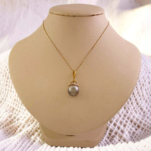 Load image into Gallery viewer, 14k Yellow Gold &amp; 6-Diamond Silver-Tone Baroque Pearl Pendant