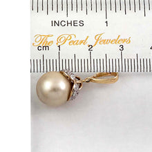 Load image into Gallery viewer, 14k Yellow Gold &amp; 8-Diamond South Sea Pearl Pendant