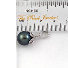 Load image into Gallery viewer, 14k White Gold Flowery-Cup Bale &amp; Diamond Baroque Tahitian Pearl Pendant
