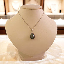 Load image into Gallery viewer, 14k White Gold Flowery-Cup Bale &amp; Diamond Baroque Tahitian Pearl Pendant