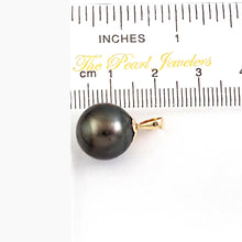 Load image into Gallery viewer, Genuine Black Tahitian Pearl &amp; 14k Yellow Gold Flower-Bale Pendant