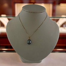 Load image into Gallery viewer, 14k Yellow Gold Flower-Bale Peacock Tahitian Pearl Pendant