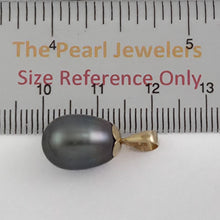Load image into Gallery viewer, 14k Yellow Gold Flower-Bale Peacock Tahitian Pearl Pendant