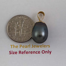 Load image into Gallery viewer, 14k Yellow Gold Flower-Bale Peacock Tahitian Pearl Pendant