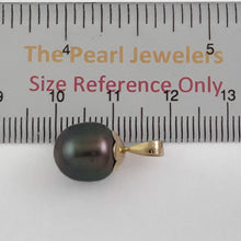 Load image into Gallery viewer, 14k Yellow Gold Flower-Bale &amp; 10.3×12 mm Peacock Tahitian Pearl Pendant