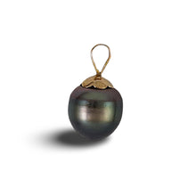 Load image into Gallery viewer, 14k Yellow Gold Flower-Bale Peacock Tahitian Pearl Pendant