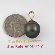 Load image into Gallery viewer, 14k Yellow Gold Flower-Bale Peacock Tahitian Pearl Pendant