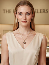 Load image into Gallery viewer, 14k Yellow Gold Flower-Bale Peacock Tahitian Pearl Pendant