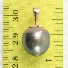 Load image into Gallery viewer, 14k Yellow Gold Flower-Bale Peacock Tahitian Pearl Pendant