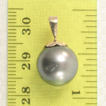Load image into Gallery viewer, 14k Yellow Gold Flower-Bale Pale-Black Tahitian Pearl Pendant