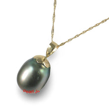 Load image into Gallery viewer, Genuine Black Tahitian Pearl &amp; 14k Yellow Gold Flower-Bale Pendant