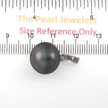 Load image into Gallery viewer, Blue Tahitian Pearl &amp; 14k White Gold Diamond Accent Pendant