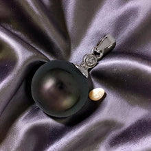 Load image into Gallery viewer, Black Tahitian Pearl &amp; 14k White Gold Diamond Accent Pendant