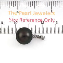 Load image into Gallery viewer, Black Tahitian Pearl &amp; 14k White Gold Diamond Accent Pendant