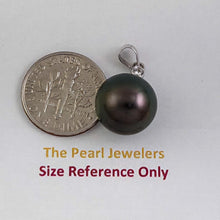 Load image into Gallery viewer, Black Tahitian Pearl &amp; 14k White Gold Diamond Accent Pendant