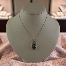 Load image into Gallery viewer, Tahitian Pearl Oval Diamond Pendant 14k Yellow Gold