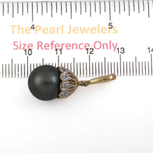 Load image into Gallery viewer, Vintage Baroque Black Tahitian Pearl &amp; 14k Yellow Gold Enhance-Cap Pendant