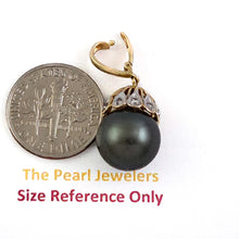 Load image into Gallery viewer, Vintage Baroque Black Tahitian Pearl &amp; 14k Yellow Gold Enhance-Cap Pendant