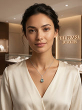 Load image into Gallery viewer, Black Tahitian Pearl 14k White Gold Enhance Bail Diamonds Pendant