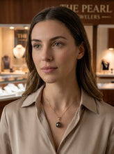 Load image into Gallery viewer, 12 mm Peacock Tahitian Pearl &amp; 14k Yellow Gold Flowery-Cap Pendant