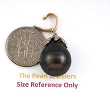 Load image into Gallery viewer, 14k Yellow Gold Flowery-Cap Enhance Bale &amp; Diamond Baroque Tahitian Pearl Pendant