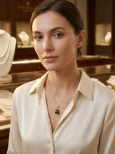 Load image into Gallery viewer, 14k Yellow Gold Flowery-Cap Enhance Bale &amp; Diamond Baroque Tahitian Pearl Pendant