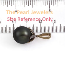 Load image into Gallery viewer, 14k Yellow Gold Flowery-Cap Enhance Bale &amp; Diamond Baroque Tahitian Pearl Pendant
