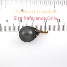 Load image into Gallery viewer, 14k Yellow Gold Flowery-Cap &amp; Diamond Baroque Tahitian Pearl Pendant