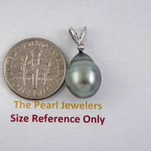 Load image into Gallery viewer, 14k White Gold Single-Diamond Baroque Tahitian Pearl Pendant