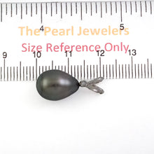 Load image into Gallery viewer, 14k White Gold Single-Diamond Baroque Black Tahitian Pearl Pendant