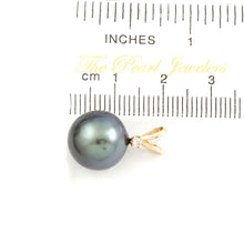 Load image into Gallery viewer, 14k Yellow Gold Rabbit-Ear Bale &amp; Diamond Tahitian Pearl Pendant