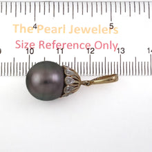 Load image into Gallery viewer, 14k Yellow Gold Enhance-Style Bale &amp; 6-Diamond Tahitian Pearl Pendant