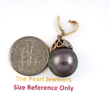 Load image into Gallery viewer, 14k Yellow Gold Enhance-Style Bale &amp; 6-Diamond Tahitian Pearl Pendant