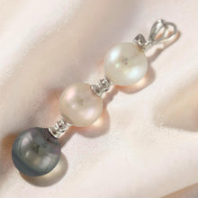 Load image into Gallery viewer, 14k White Gold Rabbit-Ear Bale &amp; Graduated Cultured Pearl Pendant