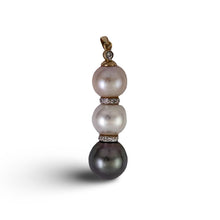Load image into Gallery viewer, 14k Two-Tone Gold &amp; Diamonds 3-Series Tahitian &amp; Cultured Pearl Pendant