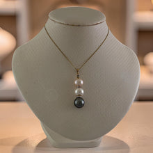 Load image into Gallery viewer, 14k Two-Tone Gold &amp; Diamonds 3-Series Tahitian &amp; Cultured Pearl Pendant