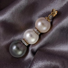 Load image into Gallery viewer, 14k Two-Tone Gold &amp; Diamonds 3-Series Tahitian &amp; Cultured Pearl Pendant