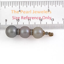 Load image into Gallery viewer, 14k Two-Tone Gold &amp; Diamonds 3-Series Cultured Pearl Pendant