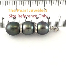 Load image into Gallery viewer, Black Tahitian Pearl &amp; 19 Diamonds in 14k White Gold