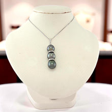 Load image into Gallery viewer, Black Tahitian Pearl &amp; 19 Diamonds in 14k White Gold