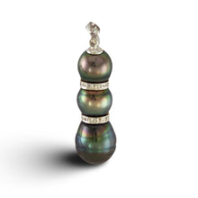 Load image into Gallery viewer, Three-Series Black Tahitian &amp; Cultured Pearls with Diamonds