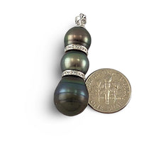 Load image into Gallery viewer, Three-Series Black Tahitian &amp; Cultured Pearls with Diamonds