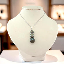 Load image into Gallery viewer, Three-Series Black Tahitian &amp; Cultured Pearls with Diamonds