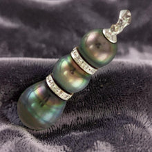 Load image into Gallery viewer, Three-Series Black Tahitian &amp; Cultured Pearls with Diamonds
