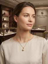 Load image into Gallery viewer, White-Smoke Tahitian Pearl &amp; Diamond Star-Bale in 14k Yellow Gold