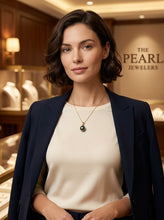 Load image into Gallery viewer, Black Tahitian Pearl &amp; Diamond Star-Bale in 14k Yellow Gold